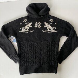 Polo SKI Skiers Ralph Lauren Cotton/Wool Knit Sweater Girls Size XL Womens XS